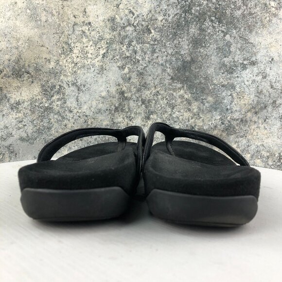 Vionic Women's Size 9 Davina Black Open Toe Supportive Slip On Flip Flops Sandal - Picture 6 of 11